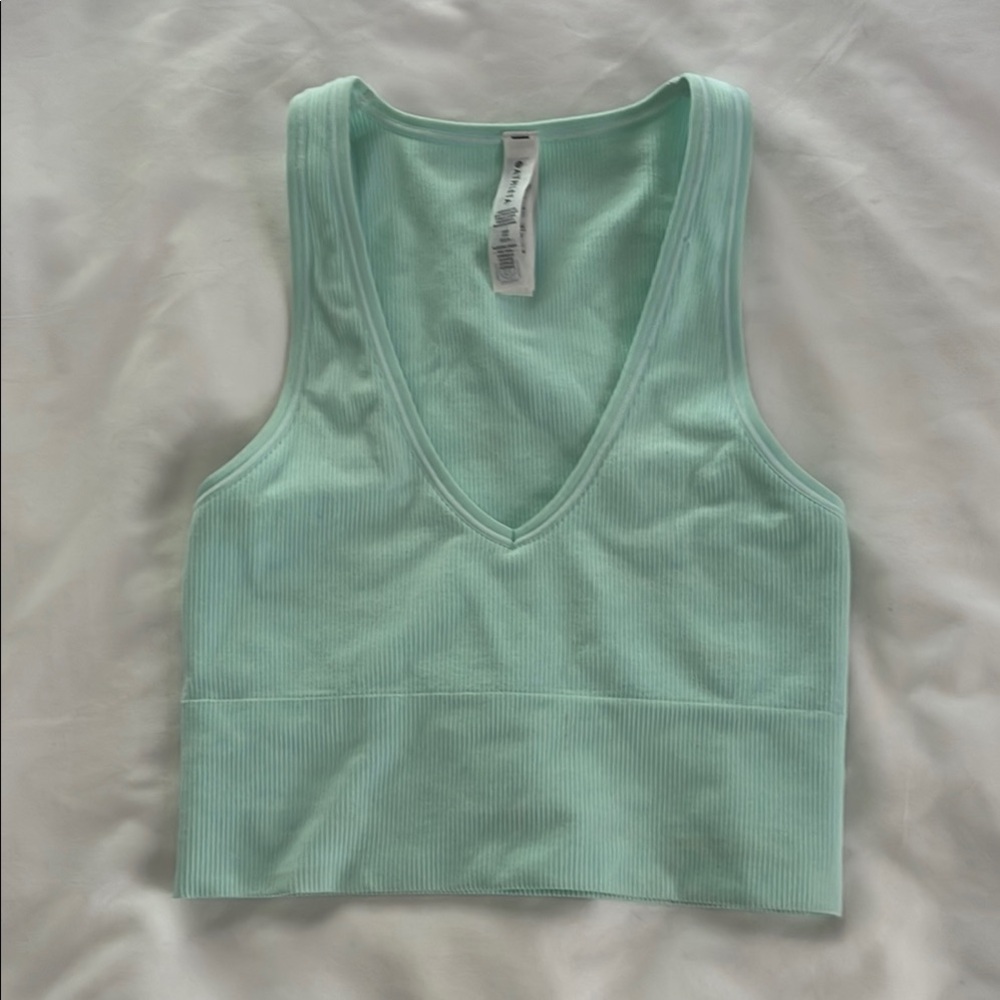Athleta cropped ribbed tank in mint size XXS